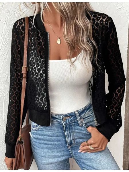 Lace Bomber Jacket