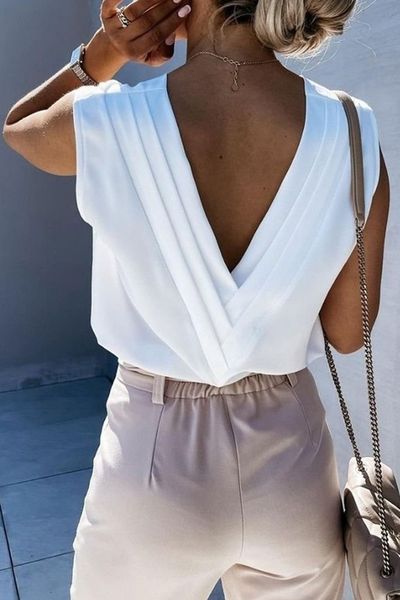 V Neck Back Top