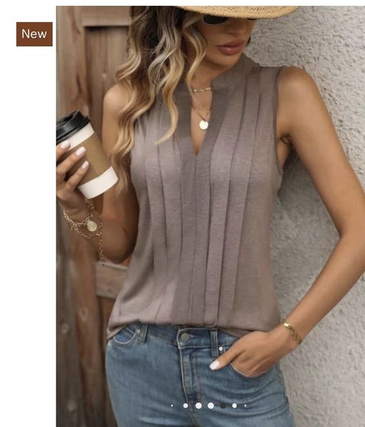 Crepe Pleated Tank