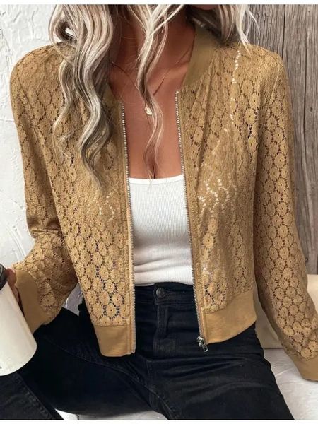 Lace Bomber Jacket