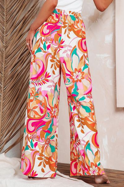 Floral Silky Wide Leg Pant