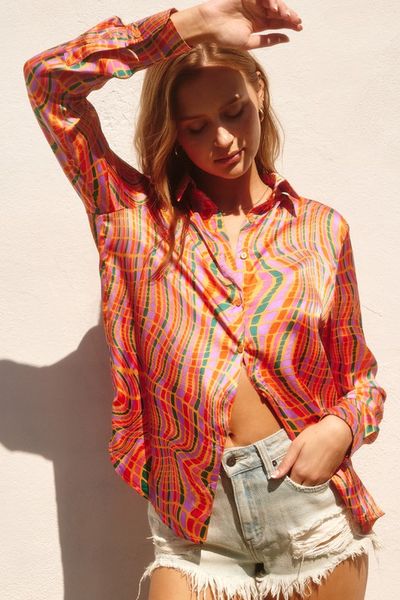 Silk Orange Blouse