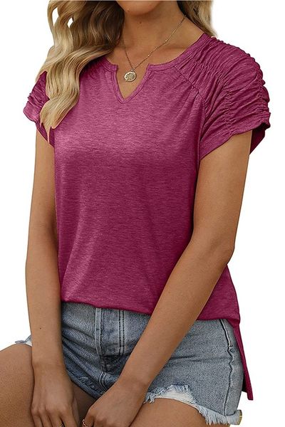 Gathered Cap Sleeve Tee