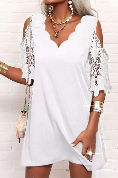 Lace Drop Sleeve Dress