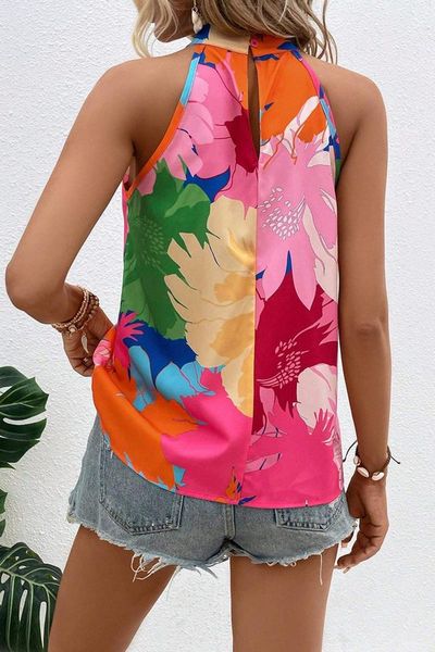 Bright Floral Halter Top