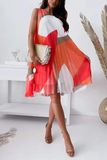 Chiffon Pleated Orange Dress