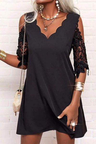 Lace Drop Sleeve Dress