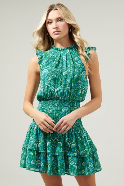 Rainier Paisley Highneck Dress