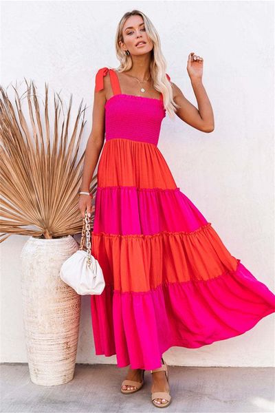 Pink/Orange Tiered Dress