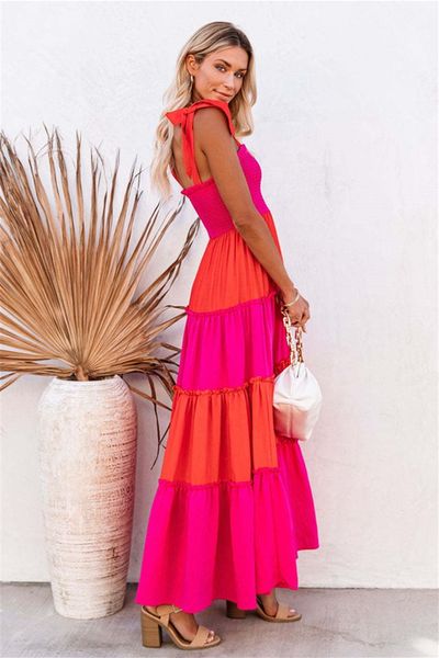 Pink/Orange Tiered Dress