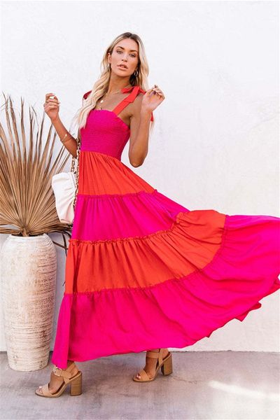 Pink/Orange Tiered Dress