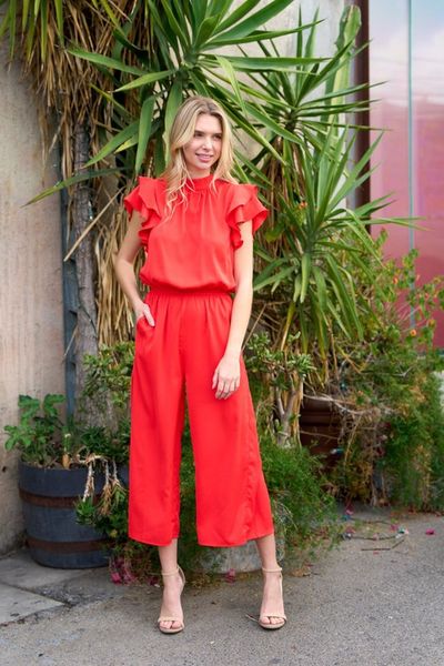 Ruffle Sleeve Jumpsuit