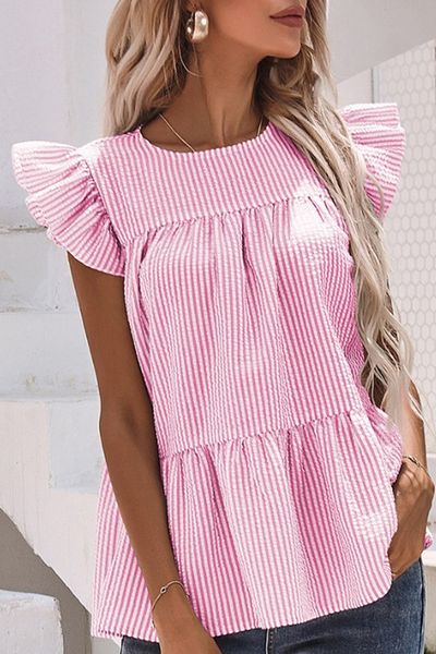 Stripe Tiered Blouse