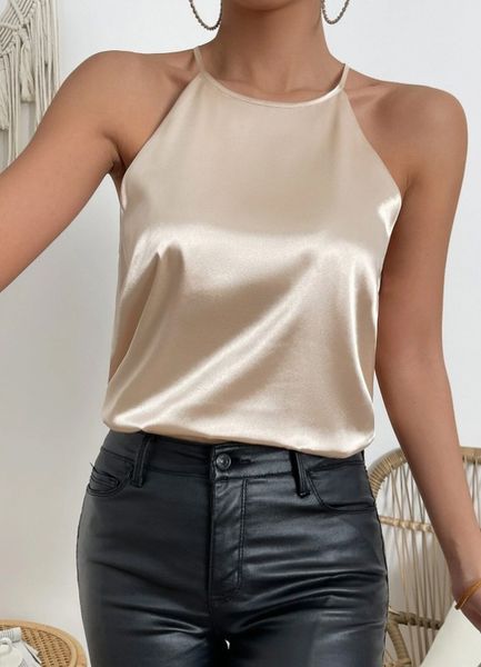 Champagne Silky Flowy Top