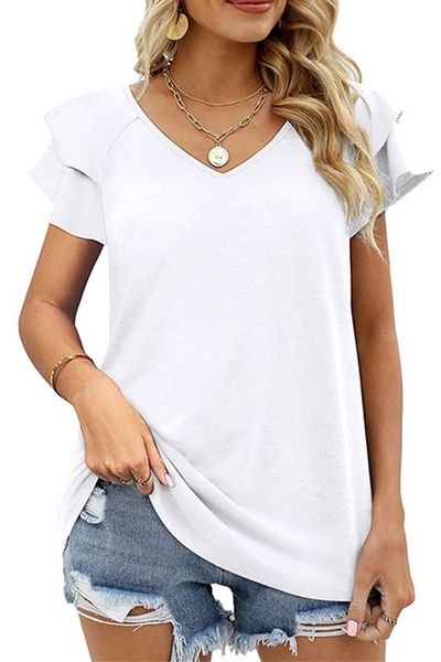 Jersey Knit Ruffle Tee