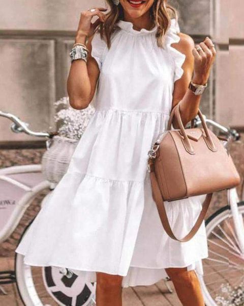 Tier Hem Little Ruffle Dress