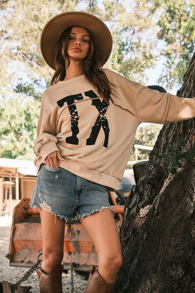 Exposed Seam Texas Sweatshirt