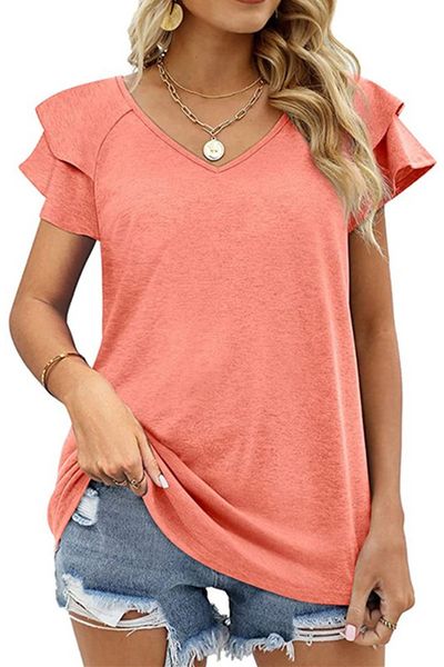 Jersey Knit Ruffle Tee