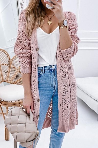 Crocheted Long Cardi