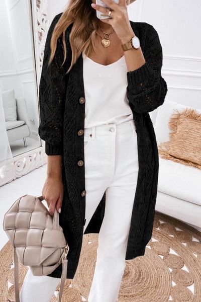 Crocheted Long Cardi