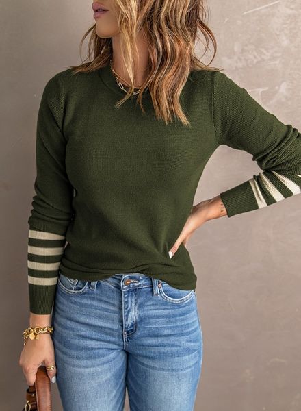 Stripe Sleeve Sweater