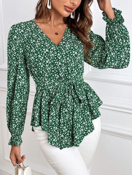 Floral Belted Blouse