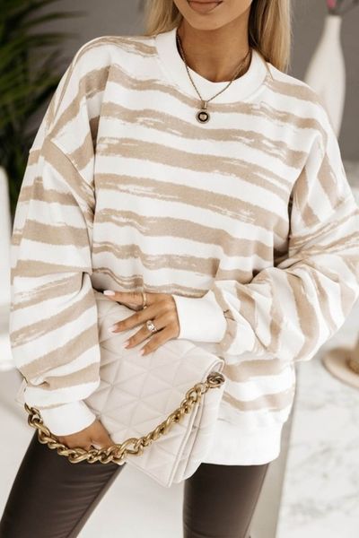 Khaki Stripe Sweatshirt