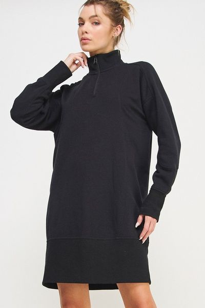 Half Zip Sweatshirt Dress