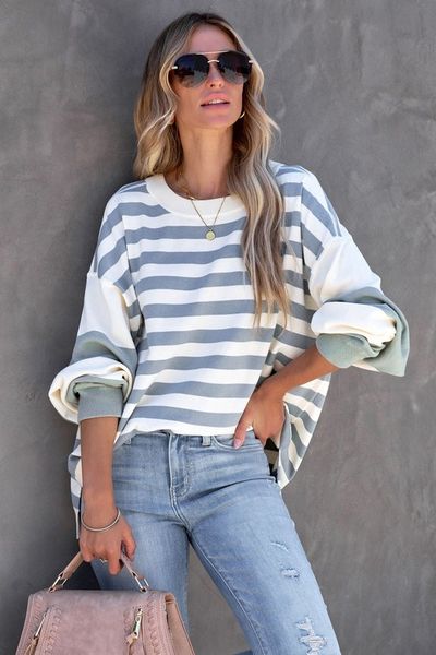 Slouchy Stripe Sweatshirt