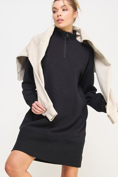 Half Zip Sweatshirt Dress