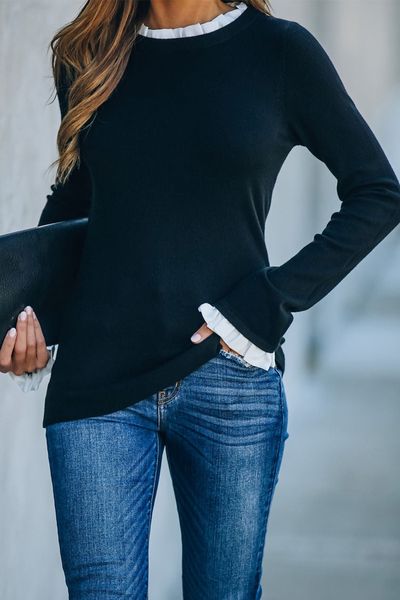 Little White Ruffle Sweater