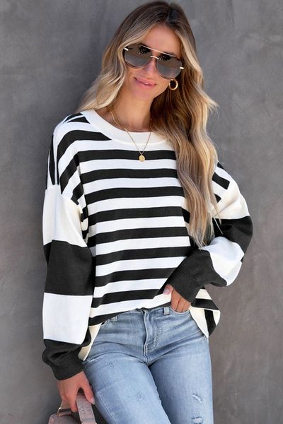 Slouchy Stripe Sweatshirt