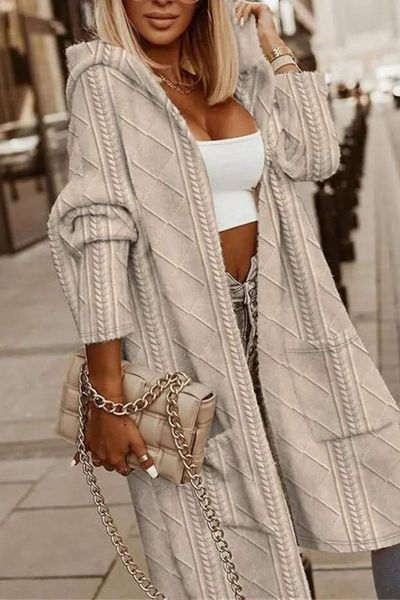 Textured Hooded Coat