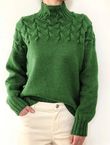 Pleated Turtleneck Sweater