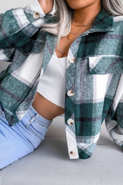 Cropped Plaid Shacket