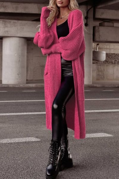 Hot Pink Long Cardi