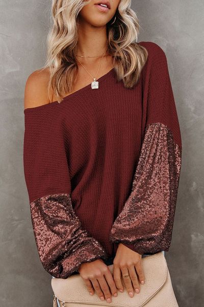 Slouchy Sparkle Sleeve Top