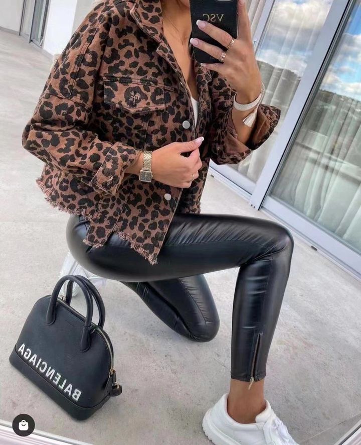 Leopard Denim Jacket