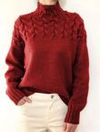 Pleated Turtleneck Sweater