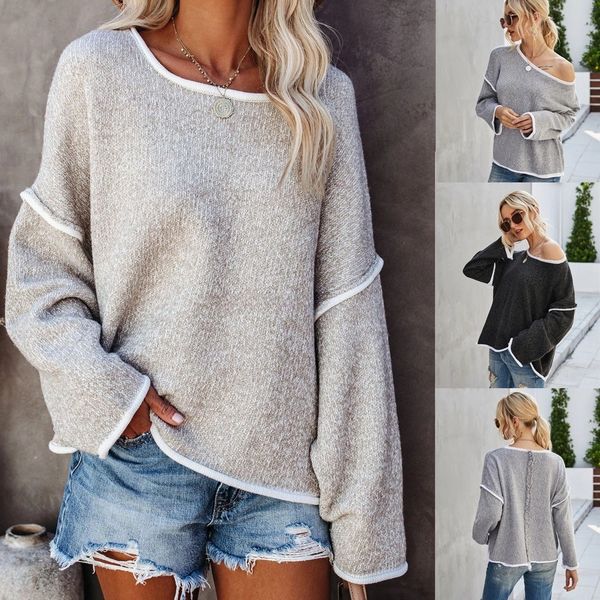 Off Shoulder Piping Sweater