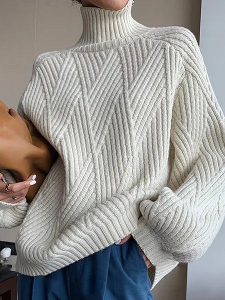 Woven Knit Turtleneck