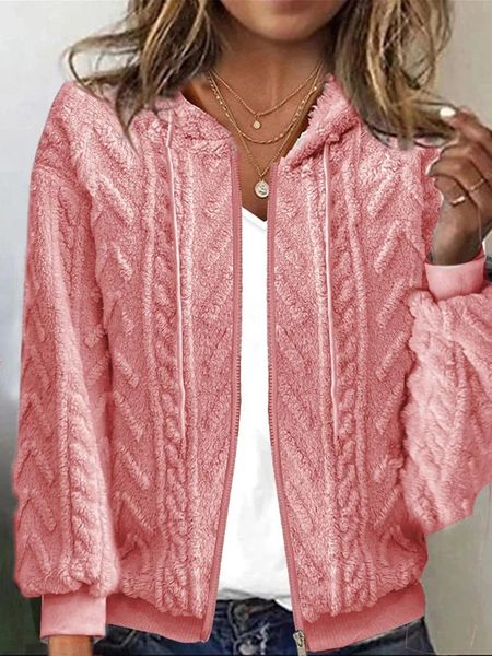 Fuzzy Chevron Bomber Jacket