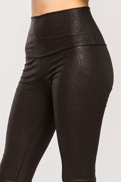 High Waisted Embosed Leggings