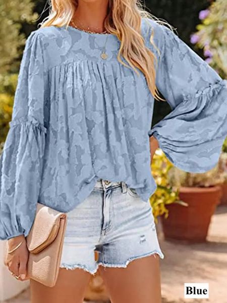 Burnout Balloon Sleeve Lace Top