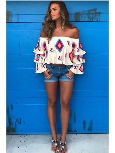 Off Shoulder Boho Ruffle