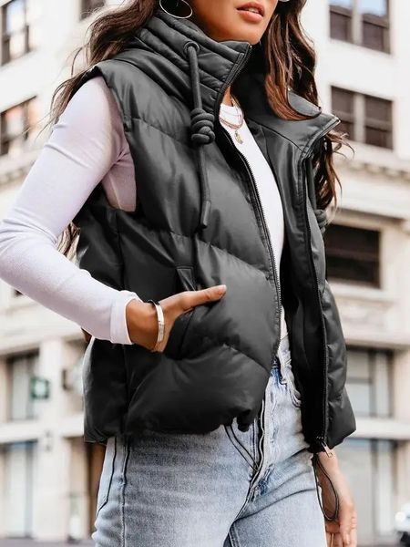 Drawstring Puffer Vest