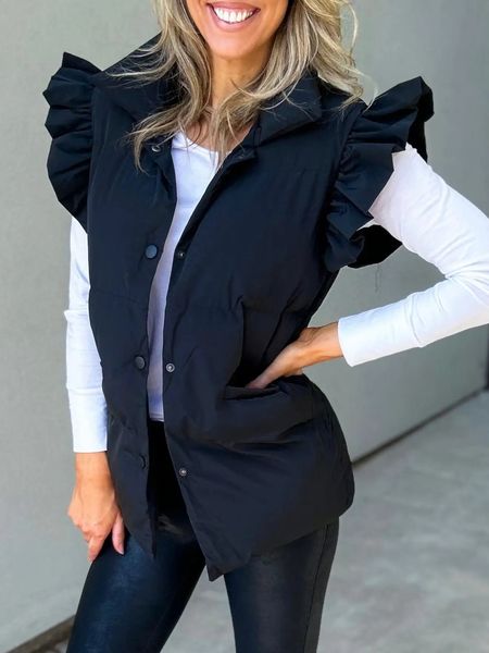 Ruffle Shoulder Vest