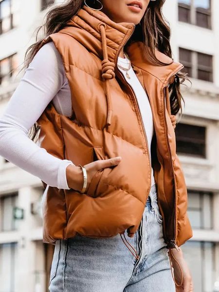 Drawstring Puffer Vest