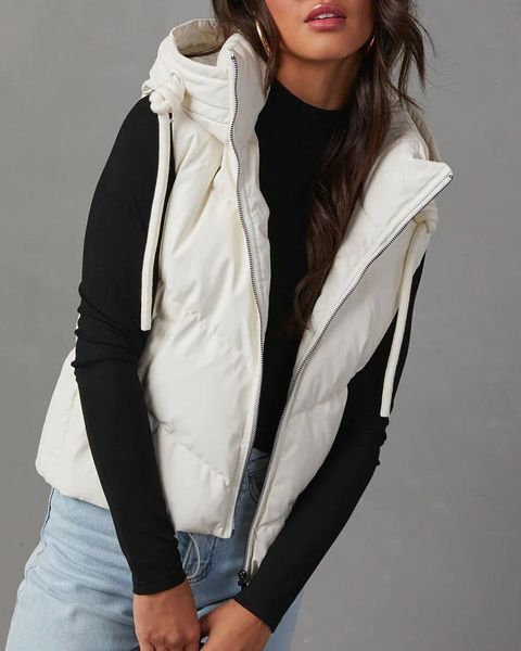 Drawstring Puffer Vest