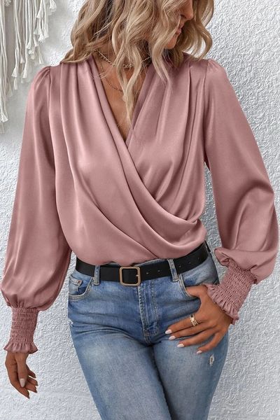 Draping Smock Cuff Blouse